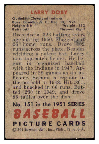 1951 Bowman Baseball #151 Larry Doby Indians VG-EX 505185