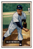 1951 Bowman Baseball #109 Allie Reynolds Yankees EX 505201