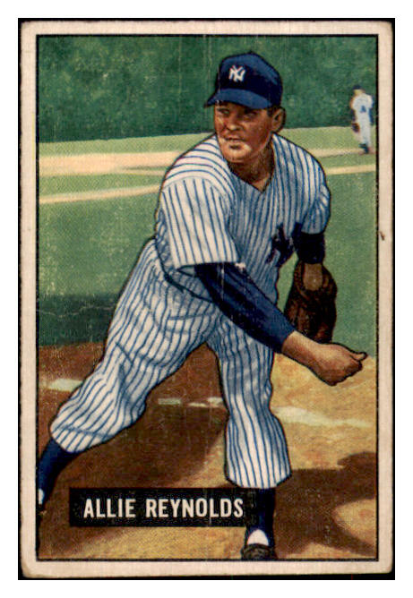 1951 Bowman Baseball #109 Allie Reynolds Yankees VG 505225