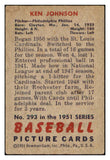 1951 Bowman Baseball #293 Ken Johnson Phillies VG 505228