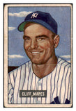 1951 Bowman Baseball #289 Cliff Mapes Yankees VG 505233