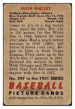 1951 Bowman Baseball #297 Dave Philley A's VG 505237