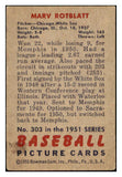1951 Bowman Baseball #303 Marv Rotblatt White Sox VG-EX 505242