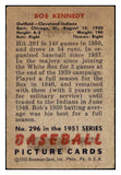 1951 Bowman Baseball #296 Bob Kennedy Indians VG-EX 505269