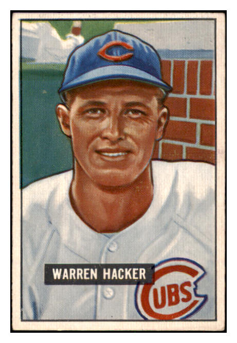 1951 Bowman Baseball #318 Warren Hacker Cubs EX 505273