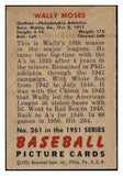 1951 Bowman Baseball #261 Wally Moses A's EX 505282