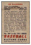1951 Bowman Baseball #287 Jim Blackburn Reds EX 505283