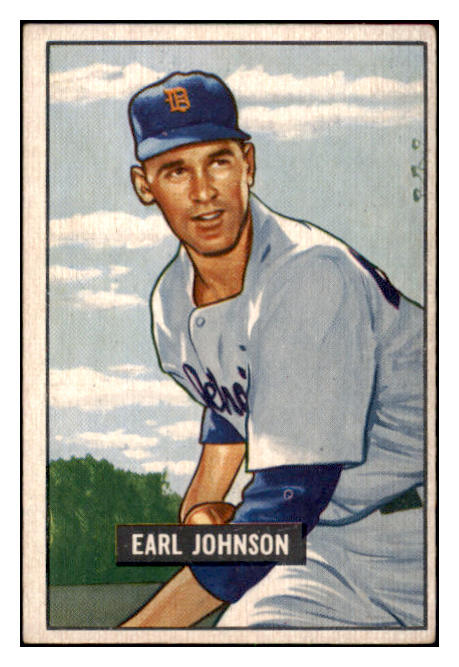1951 Bowman Baseball #321 Earl Johnson Tigers EX-MT 505297