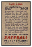 1951 Bowman Baseball #266 Harry Dorish White Sox EX 505301