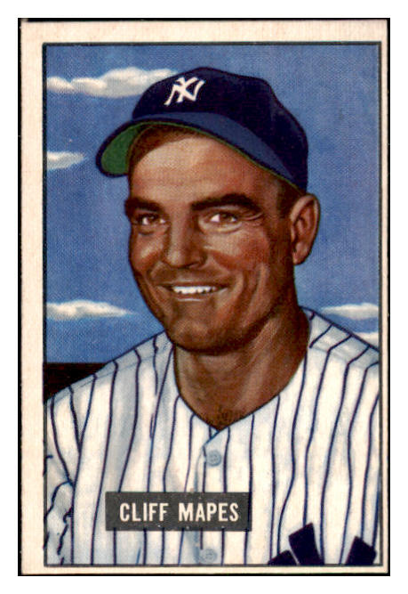 1951 Bowman Baseball #289 Cliff Mapes Yankees EX 505309