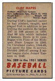 1951 Bowman Baseball #289 Cliff Mapes Yankees EX 505309