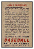 1951 Bowman Baseball #294 Jocko Thompson Phillies EX 505312