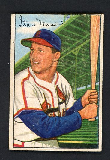 1952 Bowman Baseball #196 Stan Musial Cardinals Poor trimmed 505323