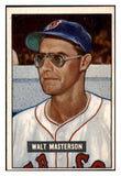 1951 Bowman Baseball #307 Walt Masterson Red Sox EX-MT 505351