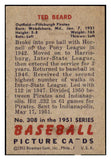 1951 Bowman Baseball #308 Ted Beard Pirates EX-MT 505352