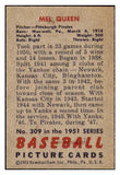 1951 Bowman Baseball #309 Mel Queen Pirates EX-MT 505353