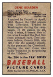 1951 Bowman Baseball #284 Gene Bearden Tigers NR-MT 505363