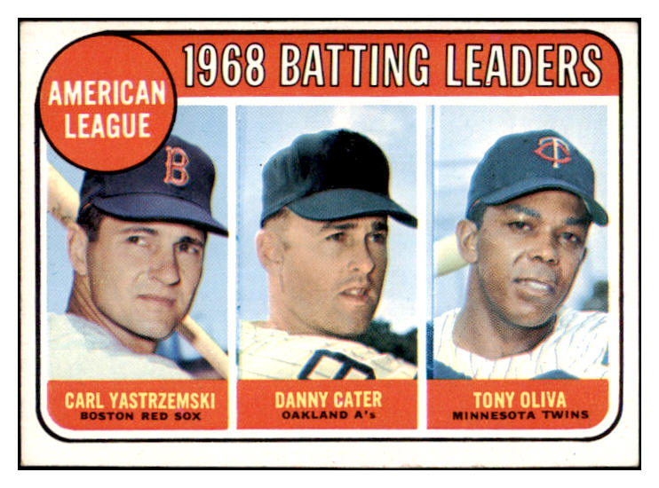 1969 Topps Baseball #001 A.L. Batting Leaders Yastrzemski EX-MT 505384