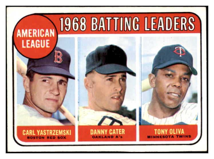 1969 Topps Baseball #001 A.L. Batting Leaders Yastrzemski EX-MT 505385
