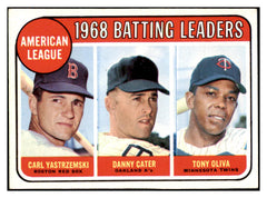 1969 Topps Baseball #001 A.L. Batting Leaders Yastrzemski EX-MT 505385