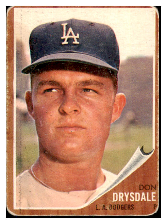 1962 Topps Baseball #340 Don Drysdale Dodgers VG 505386