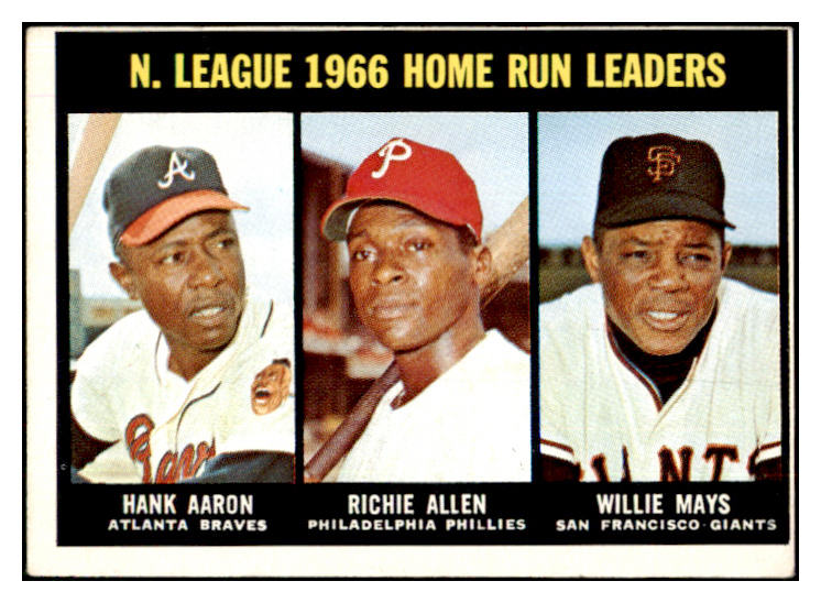 1967 Topps Baseball #244 N.L. Home Run Leaders Aaron Mays VG-EX 505412