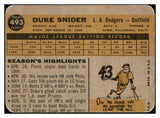 1960 Topps Baseball #493 Duke Snider Dodgers GD-VG 505477