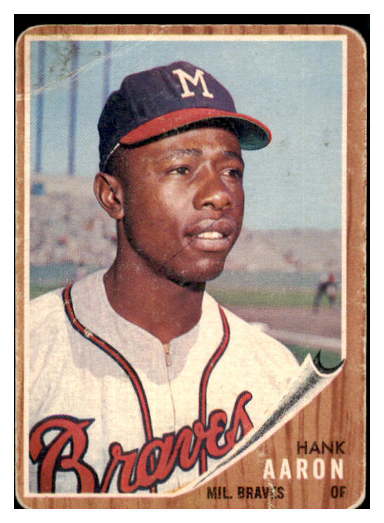 1962 Topps Baseball #320 Hank Aaron Braves Good 505484