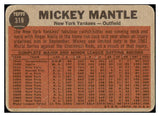 1962 Topps Baseball #318 Mickey Mantle IA Yankees VG 505496