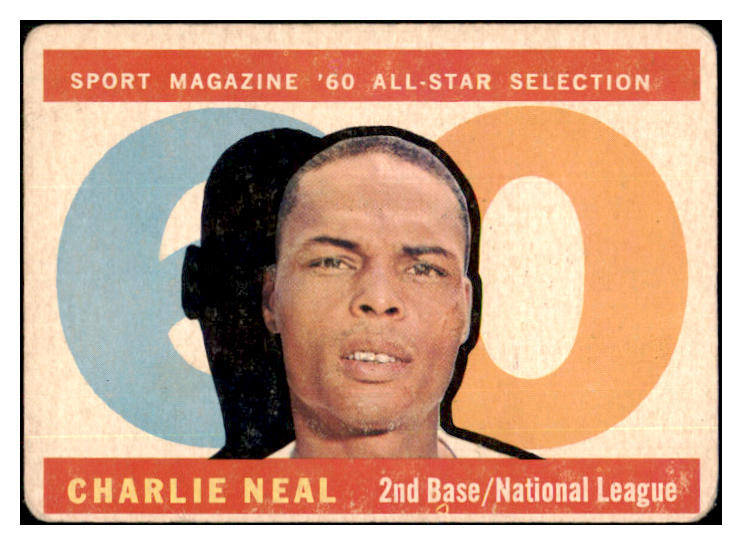 1960 Topps Baseball #556 Charlie Neal A.S. Dodgers VG 505501