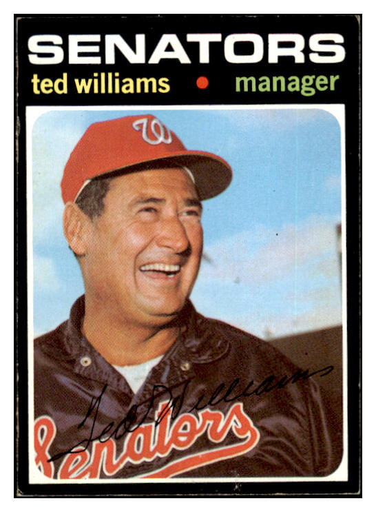 1971 Topps Baseball #380 Ted Williams Senators EX 505515