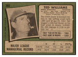 1971 Topps Baseball #380 Ted Williams Senators EX 505515