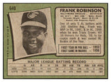 1971 Topps Baseball #640 Frank Robinson Orioles EX-MT 505583