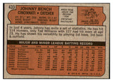 1972 Topps Baseball #433 Johnny Bench Reds EX-MT 505585