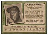 1971 Topps Baseball #400 Hank Aaron Braves EX 505587