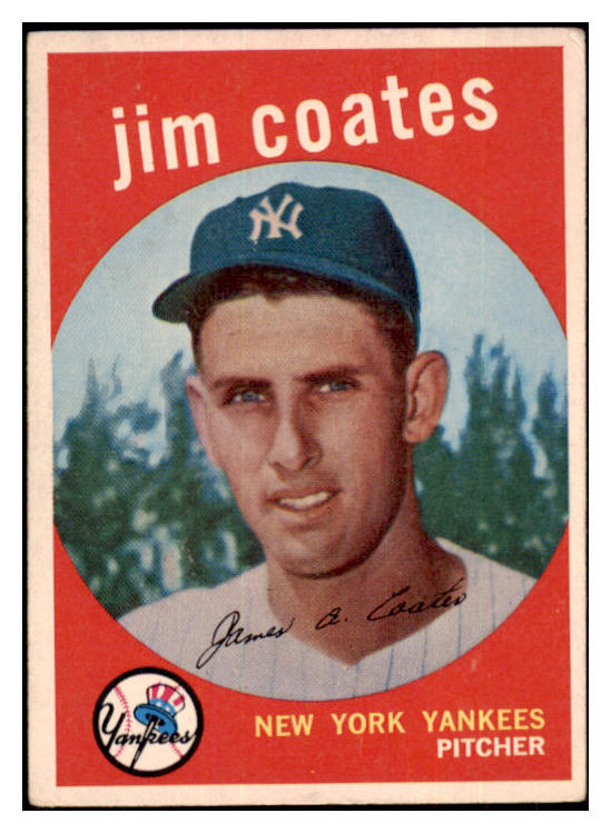 1959 Topps Baseball #525 Jim Coates Yankees VG-EX 505591