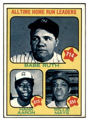 1973 Topps Baseball #001 Hank Aaron Babe Ruth Willie Mays VG-EX 505606