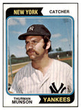 1974 Topps Baseball #340 Thurman Munson Yankees NR-MT 505633