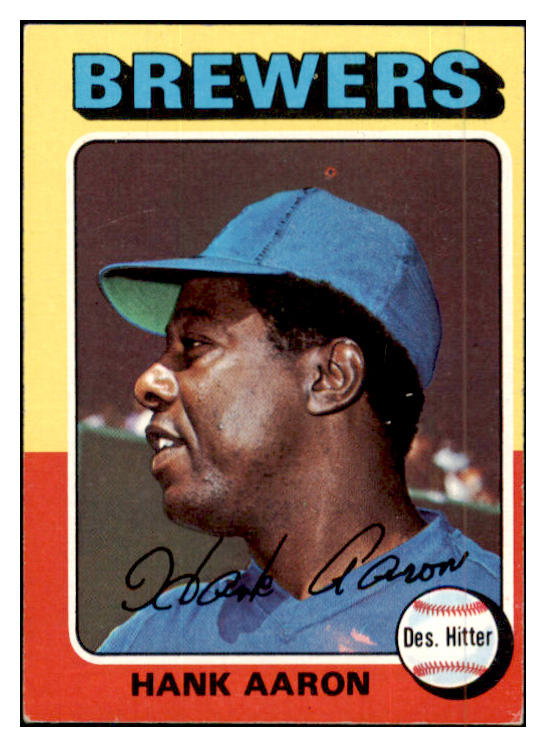 1975 Topps Baseball #660 Hank Aaron Brewers VG-EX 505673