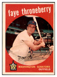 1959 Topps Baseball #534 Faye Throneberry Senators EX-MT 505681