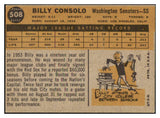 1960 Topps Baseball #508 Billy Consolo Senators EX-MT 505731