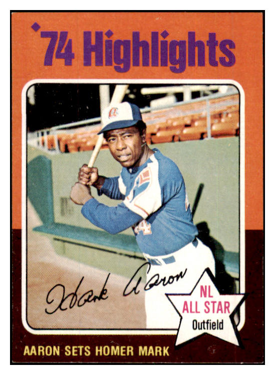 1975 Topps Baseball #001 Hank Aaron HL Braves NR-MT 505767