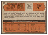 1972 Topps Baseball #067 Red Schoendienst Cardinals EX-MT 505786