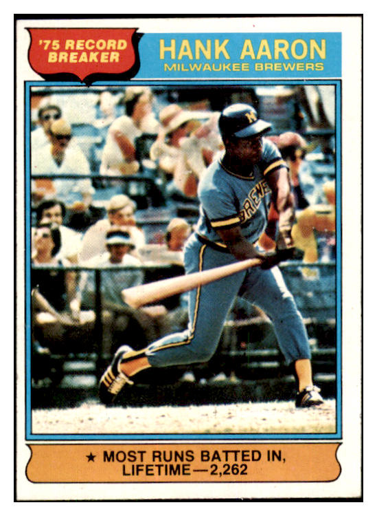 1976 Topps Baseball #001 Hank Aaron RB Brewers EX-MT 505828