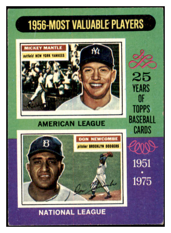 1975 Topps Baseball #194 Mickey Mantle Don Newcombe EX-MT 505900