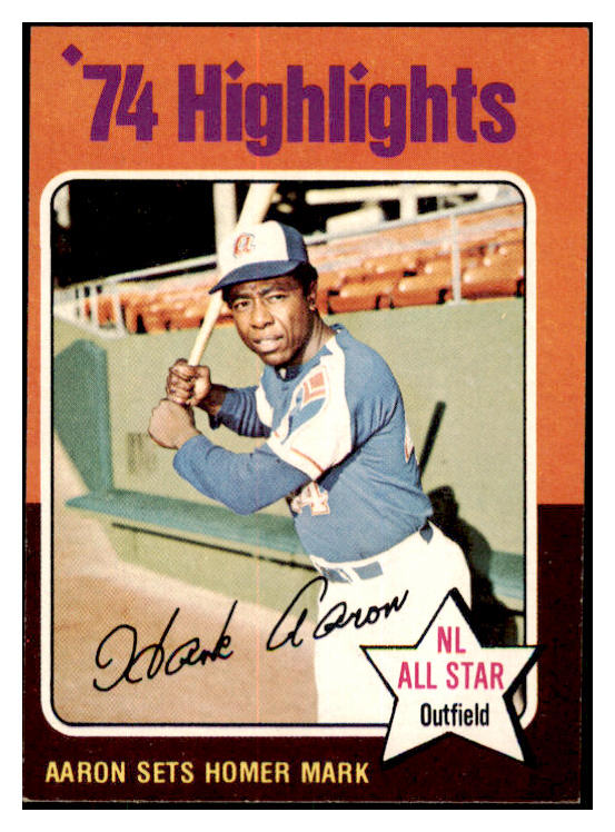 1975 Topps Baseball #001 Hank Aaron HL Braves EX-MT 505925