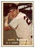 1957 Topps Baseball #049 Daryl Spencer Giants EX-MT 505992