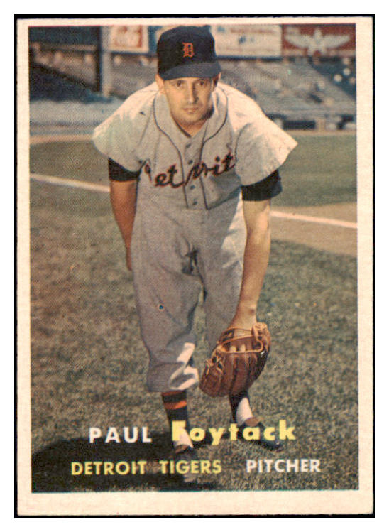 1957 Topps Baseball #077 Paul Foytack Tigers EX-MT 506007