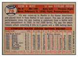 1957 Topps Baseball #078 Vic Wertz Indians EX-MT 506008