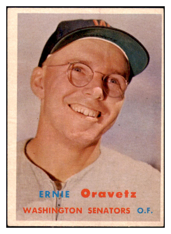 1957 Topps Baseball #179 Ernie Oravetz Senators EX-MT 506040
